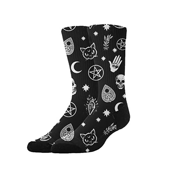 KYWYN-Skull-Cat-Moon-Gothic-Black-3D-Compression-SocksGift-for-Men-Women-20-30mmHg-Best-Graduated-Stockings-for-Running-Athletic-Travel-Flight-Pregnancy-Nursing