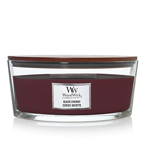 WoodWick Ellipse Scented Candle | Black Cherry | with Crackling Wick | Burn Time: Up to 50 Hours