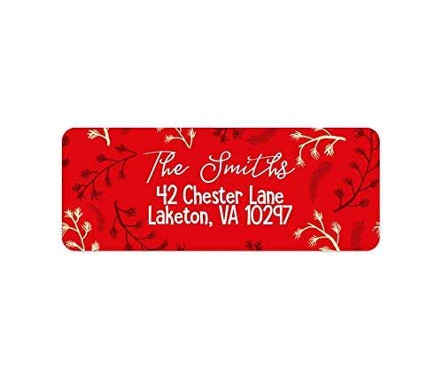 Amazon.com: Christmas Address Labels - Return Address Label - Personalized Christmas Labels - 30 ...