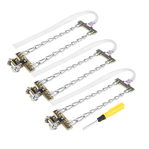 Keenso Snow Chains for Cars, 3 Pcs Car Snow Chain, Anti-skid Emergency Snow Tire Chains Snow Socks for Car SUV Truck