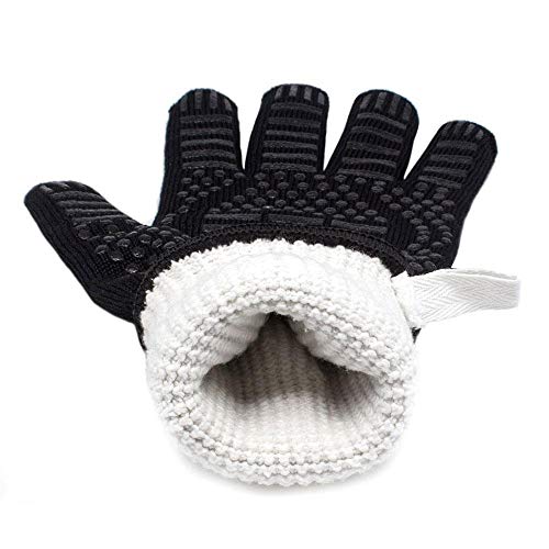 BBQ Microwave Oven Work Gloves,Food Grade Double-deck 932°F Heat Resistant Silicone Long Gloves With Fingers,Men Gardening Welding /Women Kitchen Cooking Glove Mitts For Barbecue Grilling Baking - Thumbnail 3
