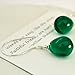 Kahili Creations Handmade Green Glass Drop Earrings Dangle Sterling Silver