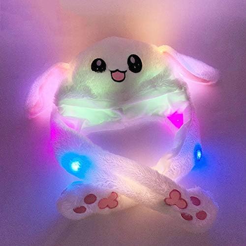 Clockeikic Cute Rabbit Ear Shape Hat Can Move Airbag Magnet Cap Plush Gift Dance Toy