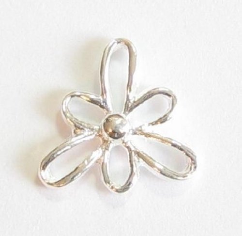 4 pcs .925 Sterling Silver Flower Chandelier Link Bead Connector/Findings/Bright