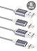 Smart&Cool Gen3 Nylon Braided Super Magnetic Micro USB Charging and Data Transfer Cable for Android Phone and Tablets (5ft-Gray Twin Pack)