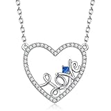 Caperci Sterling Silver Created Blue Sapphire Open Heart 
