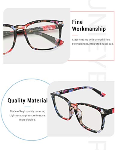 Slocyclub Blue Light Blocking Glasses Vintage Nerd Square Keyhole Design Eyeglasses Frame for Women Men - Thumbnail 4