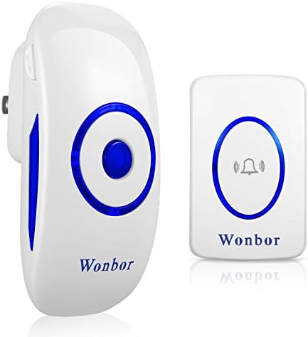 Wireless Doorbell, Wonbor Waterproof Door Bell Chime Kit with 1 Plug-In Receiver and 1 Push Button Transmitter Operating at 1000 Feet, LED Indicators, 4 Level Volume, 36 Melodies