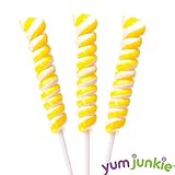 Tiny Twist whirly swirl Pops Yellow and White Lollipops 48 Count
