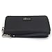 Women RFID Blocked Wallet Clutch hold Phone 16 cards coin Zip-Around PU Leather Black, medium