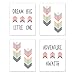 Sweet Jojo Designs Grey, Coral and Mint Woodland Arrow Wall Art Prints Room Decor for Baby, Nursery, and Kids for Mod Arrow Collection - Set of 4 - Dream Big Little One
