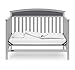 Graco Everly 5-in-1 Upholstered Convertible Crib with Reversible Headboard Pebble Gray/Gray Easily Converts to Toddler Bed Day Bed or Full Bed Adjustable Height Mattress (Mattress Not Included)