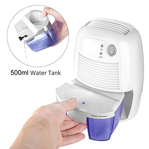 Electric Mini Dehumidifier, 2200 Cubic Feet, Compact and Portable for Damp Air, Mold, Moisture in Home, Kitchen, Bedroom, Basement, Caravan, Office, Garage (White) - Thumbnail 4