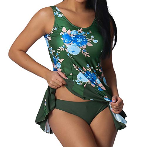 image for Drindf women's swimsuit Womens Plus Size Tankini Floral Print Swimdres
