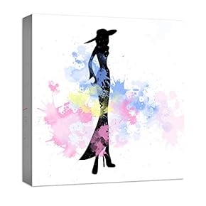 Canvas Wall Art Abstract Elegant People Painting Artwork for Home Prints Framed - 12x12 inches