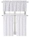 GoodGram Metallic Foil Lattice Kitchen Curtain Tier & Valance Set - Assorted Colors (Silver)
