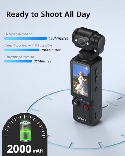 CGXUED Vlogging Camera with 180° Rotating Lens, Pocket Body Camera with Audio & Video Recording, 7-Hour Battery, Handheld POV Cameras with 32GB Card, Easy One-Button Recording for Travel(Black)