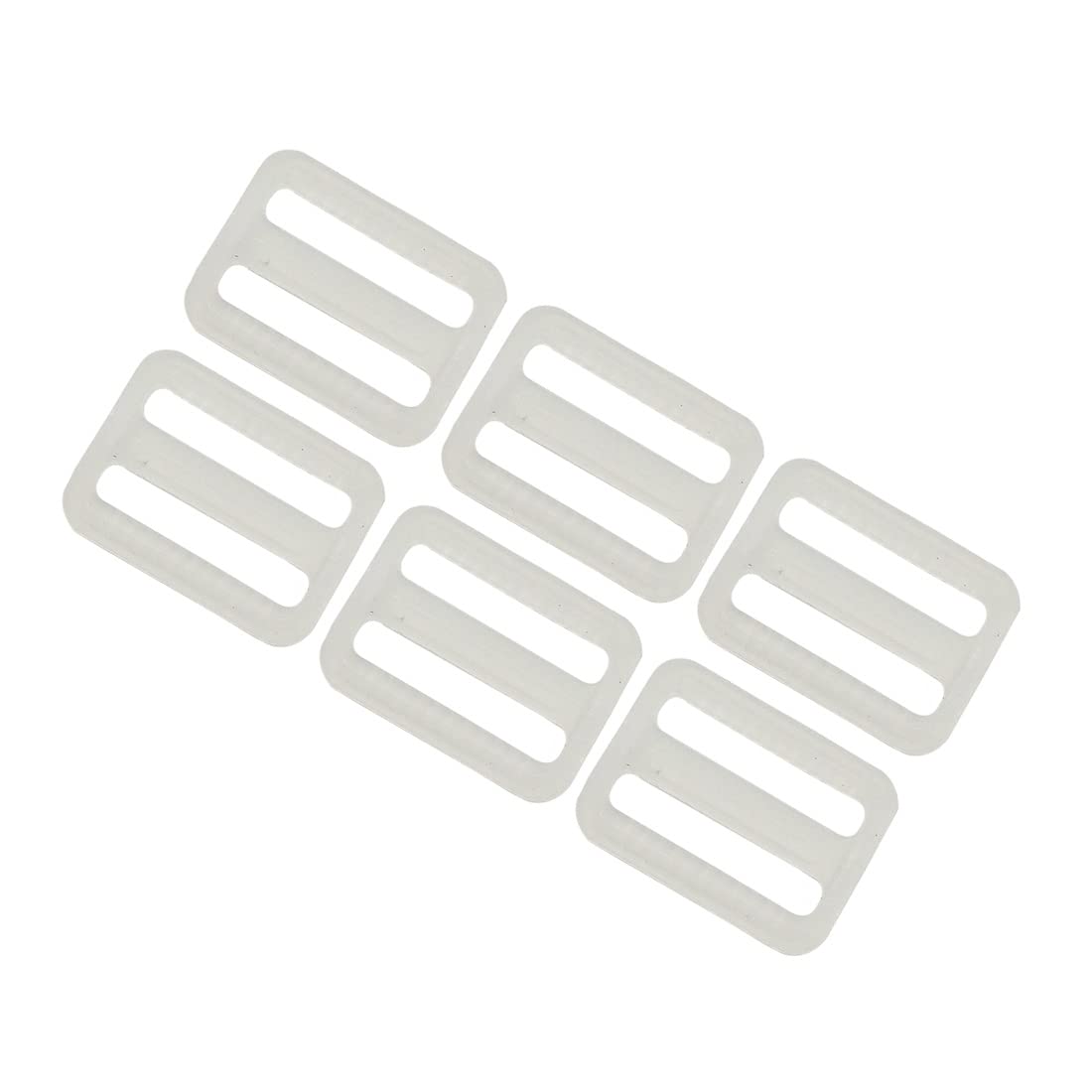 JYC CREATIVE 6 Backpack Buckles, Choose Size and Color, Plastic Buckles, Polypropylene Clasp, Backpack Clasp and Washer, Bag Closure, Backpack Closure, (6 x 32 mm, Transparent Washer)