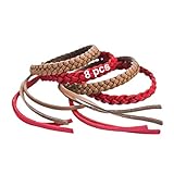 Kinven Original Mosquito Insect Repellent Bracelet Waterproof Natural DEET Free Insect Repellent Bands, Anti Mosquito Protection Outdoor & Indoor, Adults & Kids, 8 Bracelets, in Brown/Red