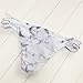 DaiLiWei 2 Pcs Marble Print Cross Back Top Bottom Double Side Swim Wear Women Bikini Sets, White, Large
