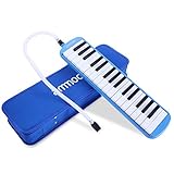 ammoon Melodica 32 Keys Piano Instrument with Carry Case for Music Lovers Beginners Kids - Blue