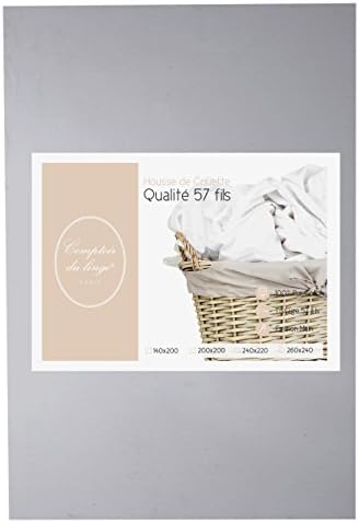 Comptoir du Linge hc222624 Cotton Duvet Cover 260 x 240 cm Pearl Grey