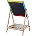 Costzon 2 In 1 Kids Easel Adjustable Wooden Chalk Drawing Board Standing Black/White
