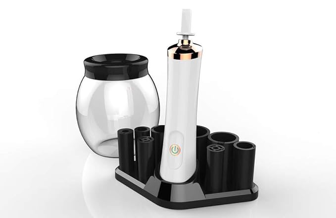 Lzhy Makeup Bürsten Reiniger & Dryer, Elektrischer Cleanser mit 8 Gummischwanz, Geschenk für Wife/Girlfriend/Tochter,White