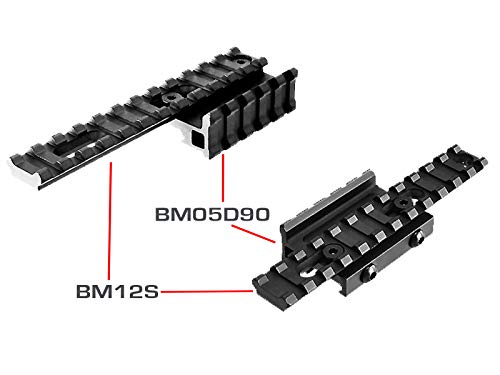 Lion Gears Low Profile Tactical Picatinny/Weaver 90 Degree Angle Pro Mount, 2.16" Long with 5 Slots
