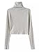 Joeoy Women's Turtle Neck Knitted Cropped Sweater Jumper
