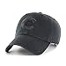 '47 Chicago Cubs Hat MLB Authentic Brand Clean Up Adjustable Strapback Black Baseball Cap Adult One Size Men & Women 100% Cotton