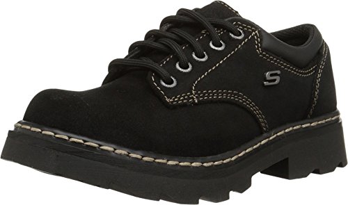 Skechers Oxford Party Mate Chaussures pour Femme, Noir/suède, 35.5 EU