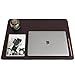 ZBRANDS // Brown Leather Smooth Desk Mat Pad Blotter Protector, Extended Non-Slip Rectangular, Laptop Keyboard Mouse Pad (24