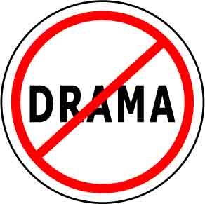 NO DRAMA Pinback Button 1.25