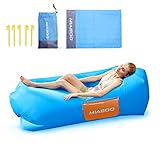 MIABOO Inflatable Lounger Air Sofa, 2019 Upgrade Non-Leaking Air Hammock Inflatable Chair Bed with Beach Blanket for Travelling Swimming Pool Outdoor Picnic Camping Music Festivals,Storage Sack Includ