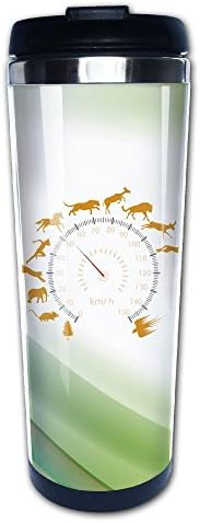 Lojaon Coffee Cup Tumbler Mug 304 Stainless Steel Liner,Animals Creative Speedometer Print Travel Mug 400 Ml Water Bottles Portable Thermos Vacuum Flask