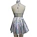 Pinda Summer Musical Festival Rave Clothes Holographic Wrap Circle Skater Dress (XL, silver)