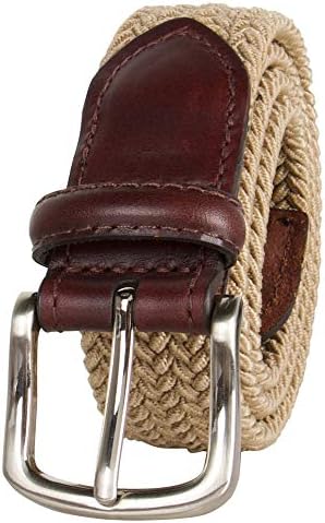 Dockers Big Boys' Braided Elastic-Web Stretch Belt, Khaki, L price