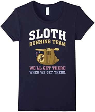 Womens SLOTH - Running Team -we'll get there when we get there Medium Navy