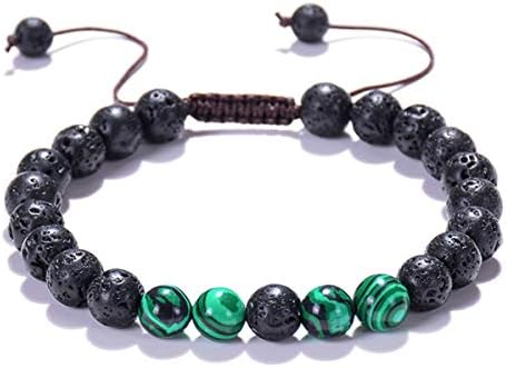 Yongqingh Safety Lava Stone Beads Bracelet & Bangles Essential Oil Diffuse Bracelet for Women Men Yoga Energy Jewelry Gifts
