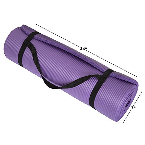 Sleeping Pad, Lightweight Non Slip Foam Mat with Carry Strap by Wakeman Outdoors (Thick Mattress for Camping, Hiking, Yoga and Backpacking) (Purple) - Thumbnail 4