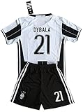 Dybala #21 Juventus 2016-2017 Kids/Youths Home Soccer Jersey & Shorts (Age 11-13 years)