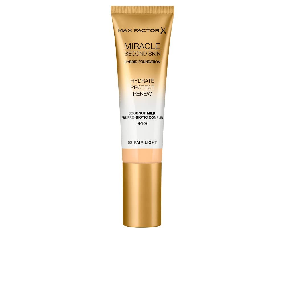Max Factor Miracle Second Skin Hydrating Foundation, Fair-Light - 30 ml