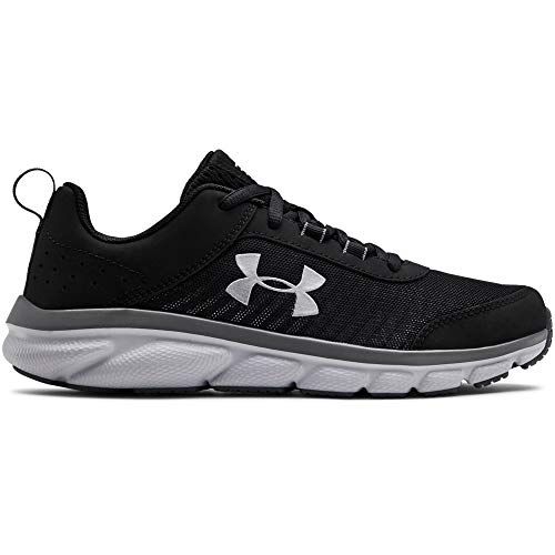 Under Armour Kids' Grade School Assert 8 Sneaker, Black (001)/Pitch Gray, 6.5