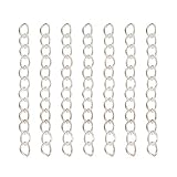 Craftdady About 90 Strands Iron Silver Twist Extender Chains 1.77-1.97 Inch Jewelry Necklace Bracelet Making Extension Tails Endings Ends Connectors