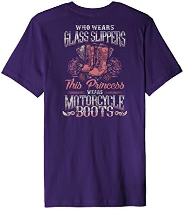 Mens Sexy Biker Babe This Princess Wears Motorcycle Boots Shirt 3XL Purple