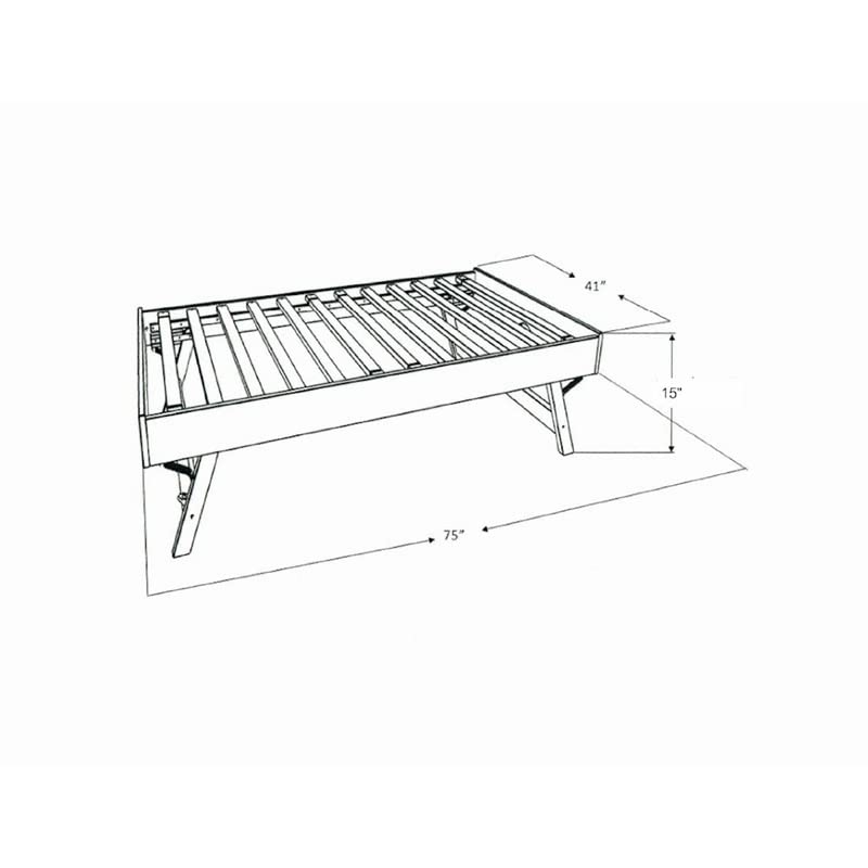 Kodiak Furniture Boho Wood Daybed with Pop Up Bed in Barbados Brown