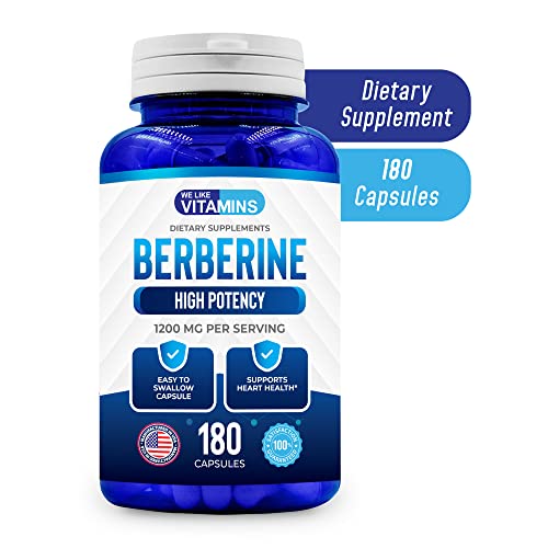 We Like Vitamins Berberine 1200mg Pure Max Strength 180 GlutenFree Vegetarian Capsules