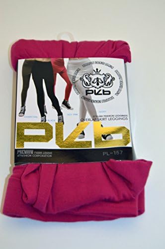 AtFashion Corporation Premium Fashion Leggings Exclusively Designed Tulip/Overlap Skirt with Attached Leggings in Hot Pink Size 2X / 3X