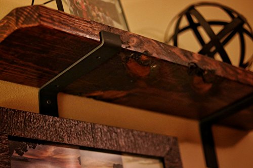 (2 Pack) 11-1/4"x6" Home Wall Shelf Brackets Modern Decorative Rustic Metal Brackets for Shelves - Thumbnail 5